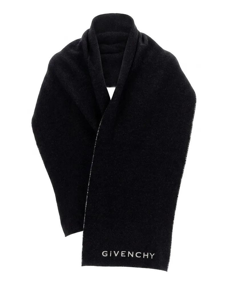Givenchy Men's Bicolor Wool Scarf Black