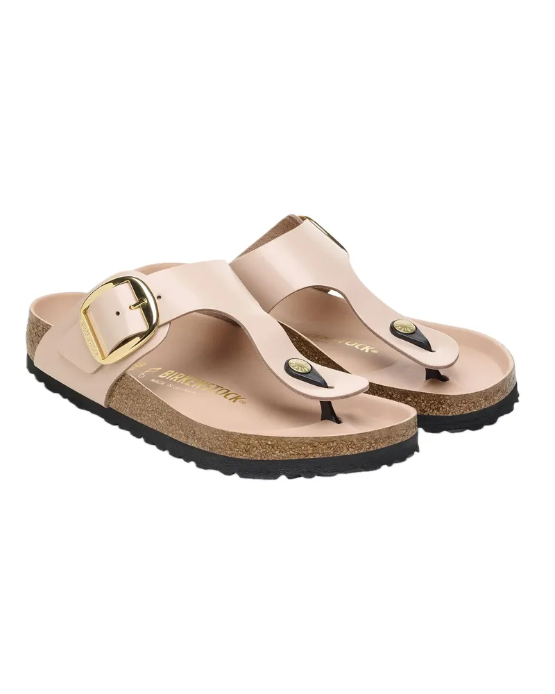Birkenstock Women's Thong Sandals Gizeh Shine New Beige Slippers Flat Shoes Beige