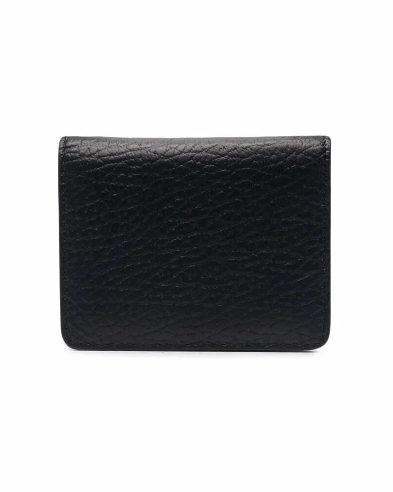 Maison Margiela Women's Bifold Wallet Grained Black Leather Calf Black