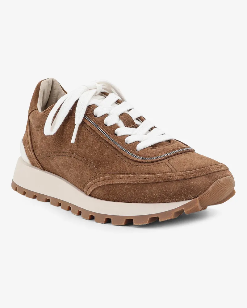 Brunello Cucinelli Women's Sneakers Suede Brown Suede-Rubber Trainers Suede/rubber Brown
