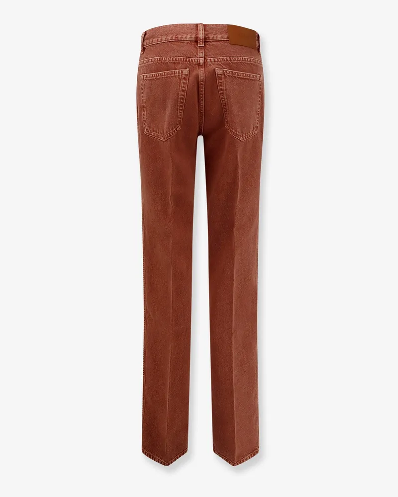 Chloé Women's Denim Trousers Orange Cotton Orange
