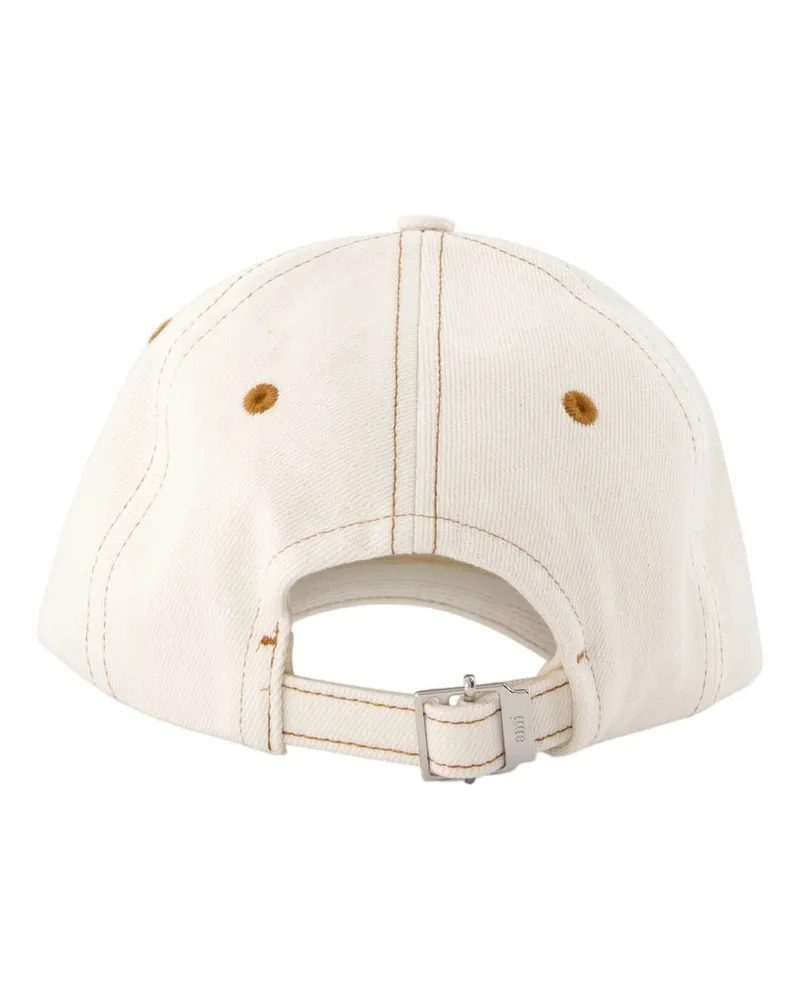 AMI Paris Unisex Tobacco Ami De Coeur Cap - Paris Cotton White Accessories Hats White
