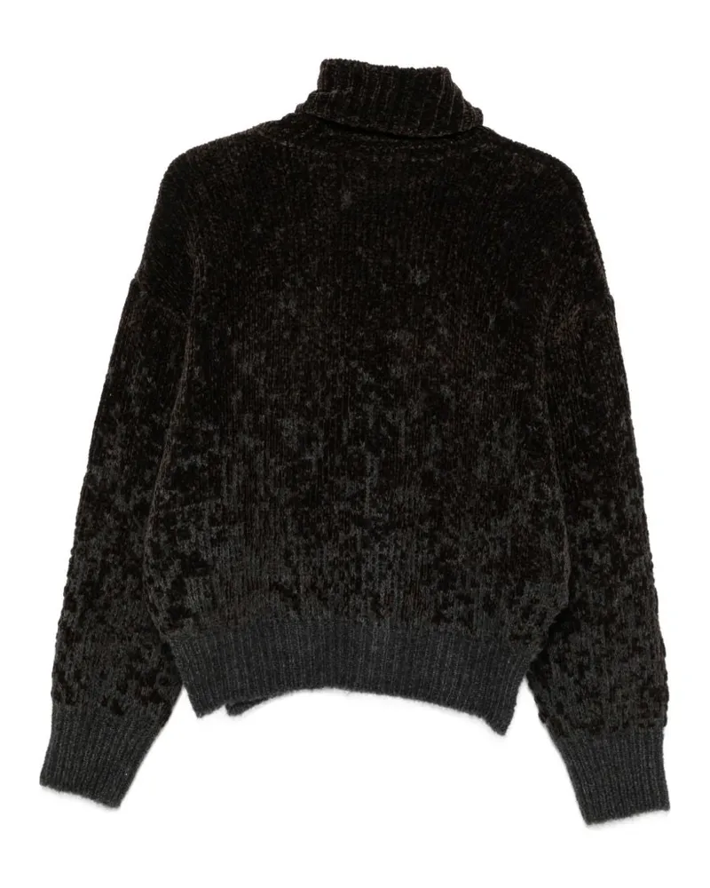 ALYSI Chenille Turtleneck Sweater — Black Black