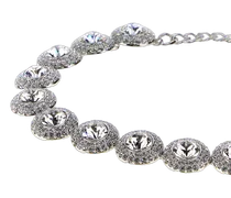 Crystal-Embellished Chain Bracelet — Silver