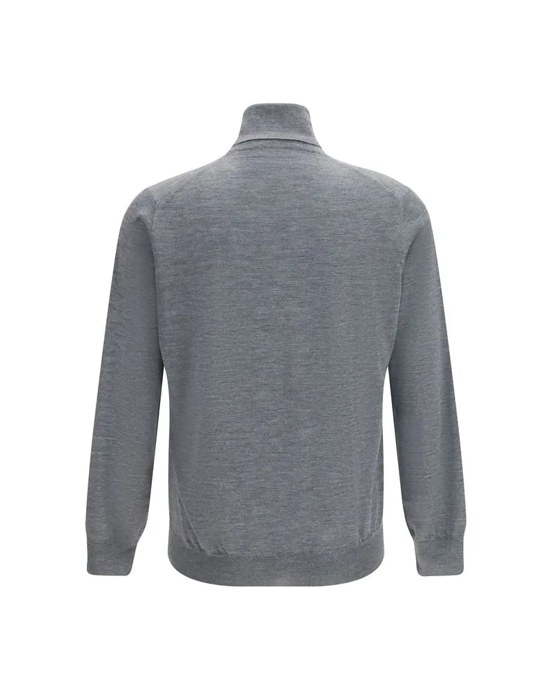 Brunello Cucinelli Men's Gray Wool Oves Aries Turtleneck Clothing Gray