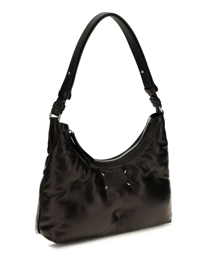 Maison Margiela Women's Small Glam Slam Hobo Shoulder Bag Black Lamb Ovis Aries Black