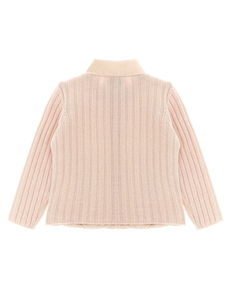 Moncler Quilted Hybrid Cardigan — Pink Pink