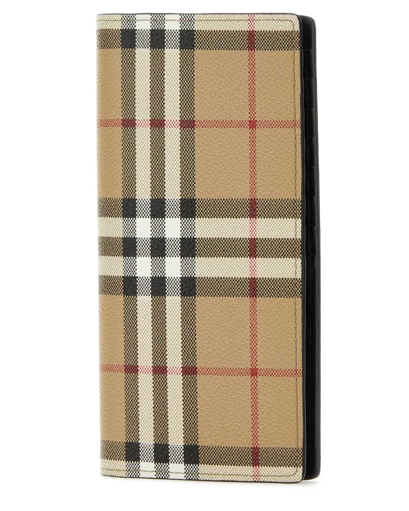 Burberry Men's Printed Canvas Wallet Archivebeige Exterior: Polyurethane Cotton Portafogli Beige