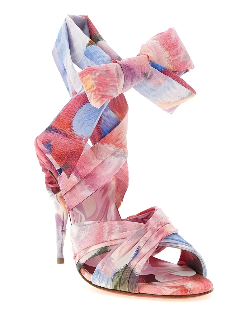 Christian Louboutin Women's Multicolor Nylon Stiletto Heel Sandals Multicolor