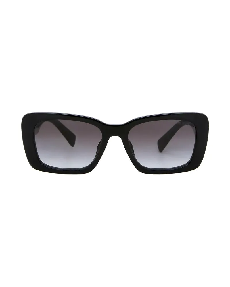 Miu Miu Sunglasses Rectangle Full Rim, Black Frame And Gradient Grey Lens Mu07ys1ab5d1 Black