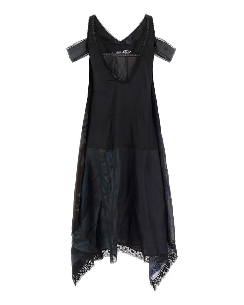 Marine Serre Women's Multicolor Silk Dress Exterior: Abiti Navy