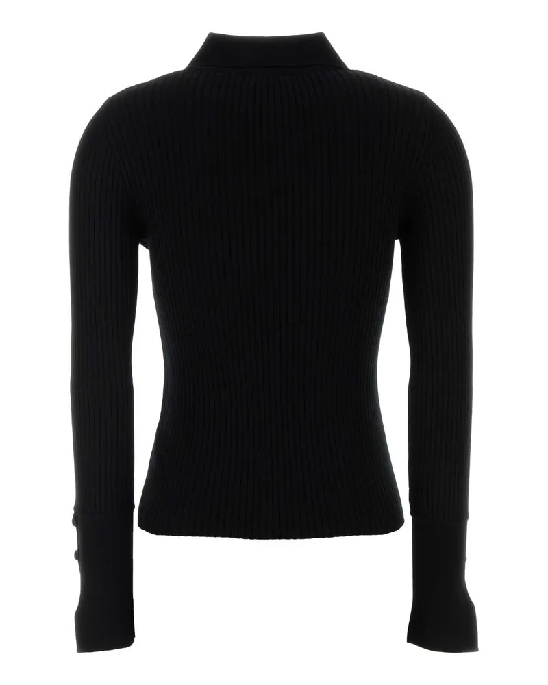 Courrèges Women's Black Viscose Blend Polo Shirt Exterior: Polyester T-shirts And Polos Black