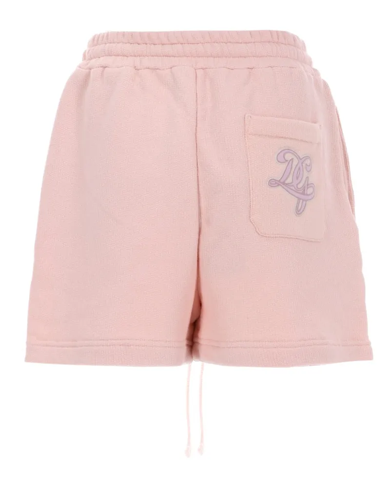 Dolce & Gabbana Logo-Embellished Cotton Bermuda Shorts — Pink Pink