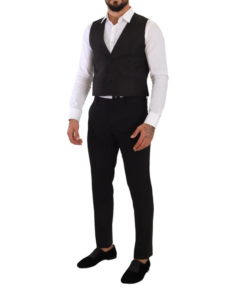 Dolce & Gabbana Silk Formal Vest — Gray Gray