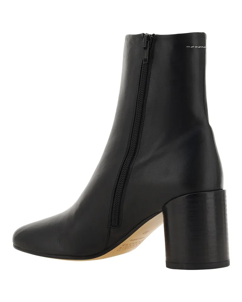 Maison Margiela Women's Ankle Boots Square-Toe Black Leather Upper: Lamb Black