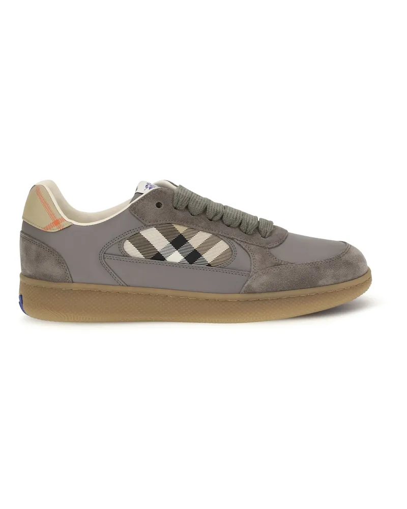 Burberry Men's Sneakers Terrace Leather Check Tower-Sand Upper: Calf Trainers Tower/sand Gray