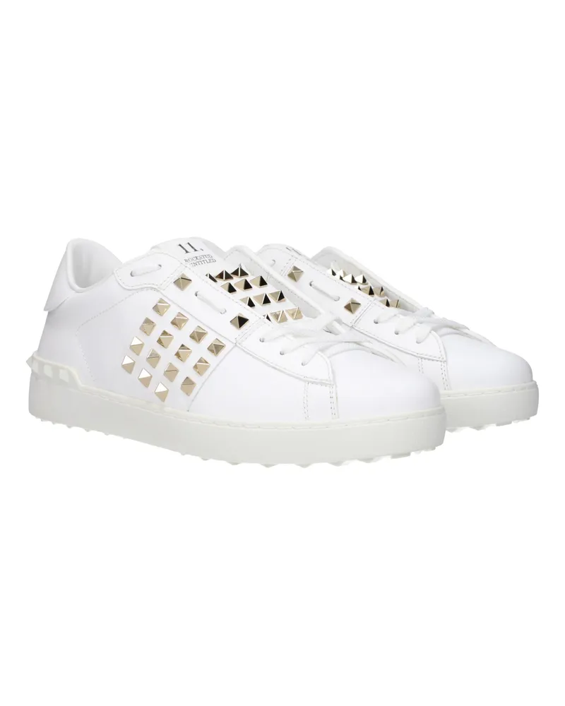Valentino Garavani Men's White Leather Low Top Sneakers White