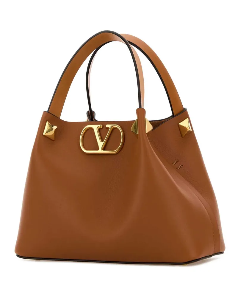 Valentino Garavani Women's Carmel Leather Vlogo Signature Handbag Nutmegnaturalcamel Calf - Bos Taurus Borse A Mano Brown