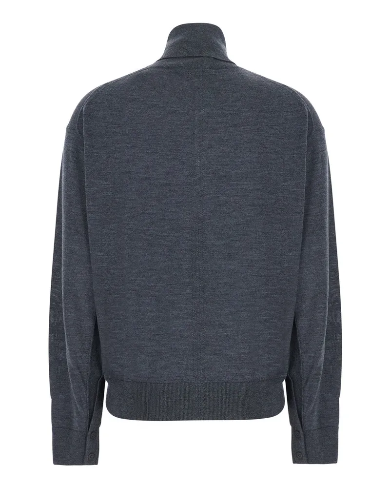 Semicouture Women's V-Neck Pullover Freda Grey Wool Virgin Tops Top Gray