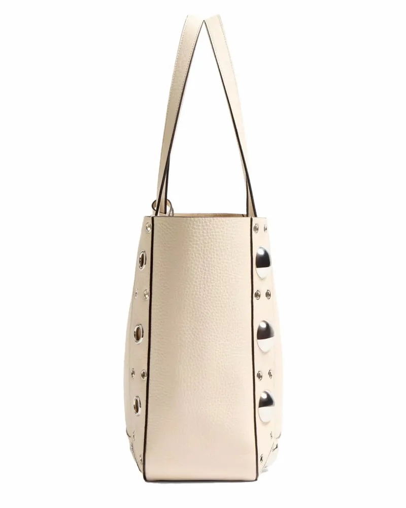 Valentino Garavani Women's Nellcôte Shopping Bag Ivory Leather Shoulder Ivory