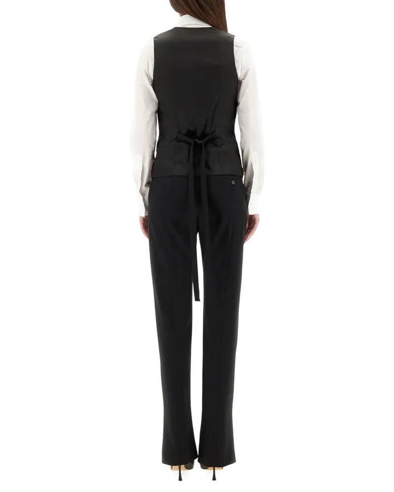 Alexander McQueen Wool Corset Vest — Black Black