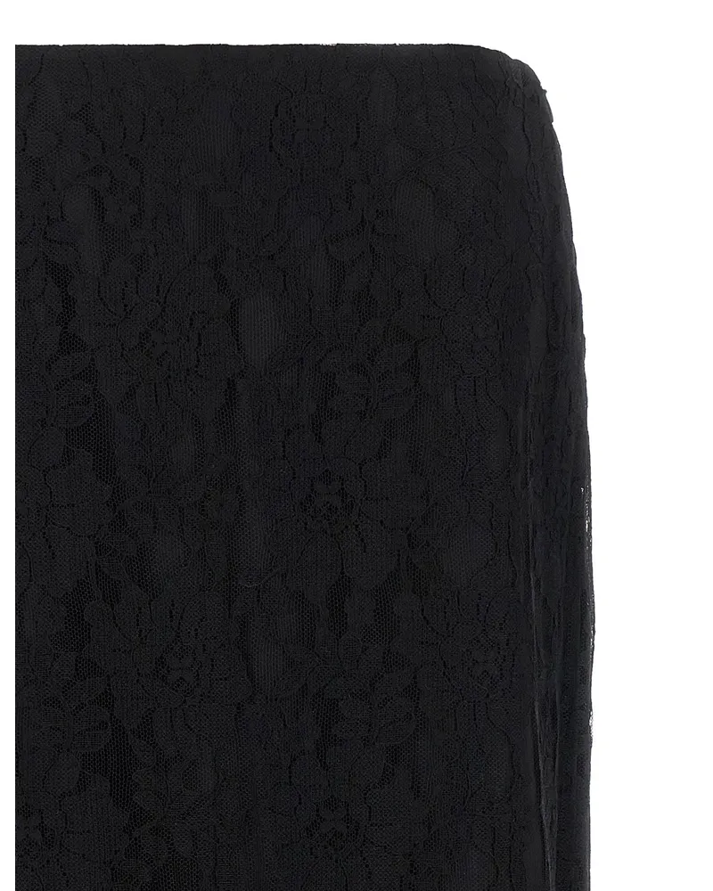 Valentino Garavani Lace Midi Skirt — Black Black