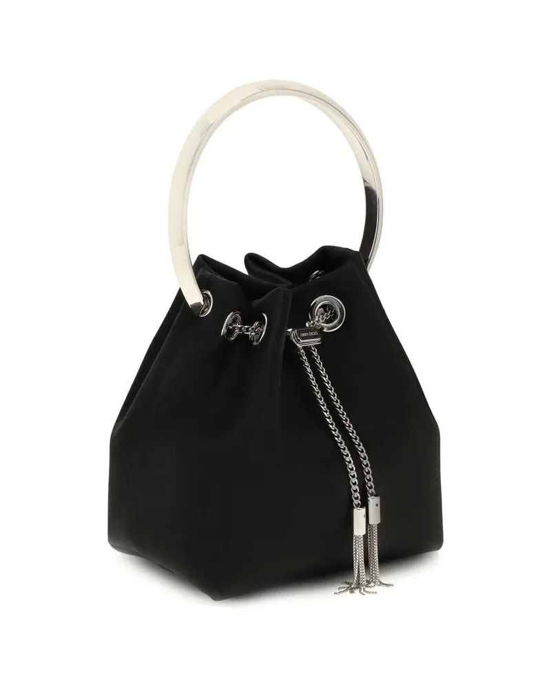 Jimmy Choo Women's Black Cotton Shoulder Bag Black