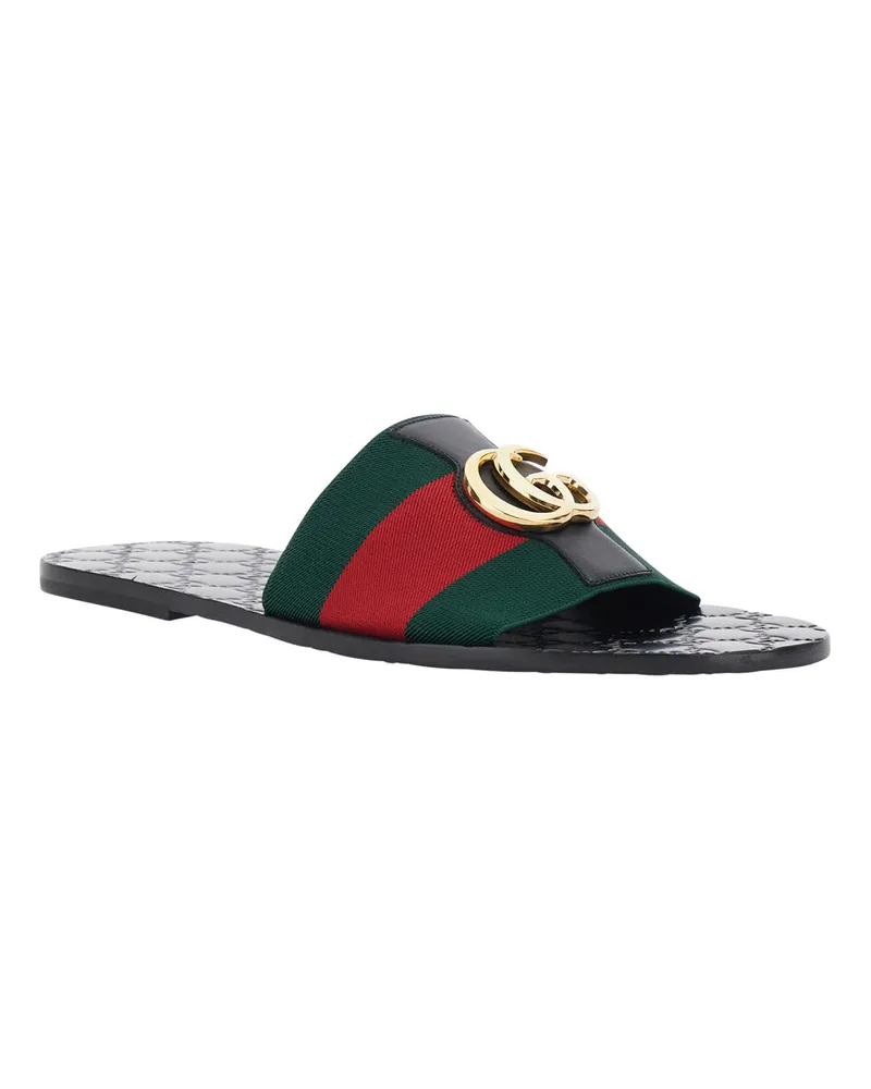 Gucci Men's Sandals Riviera Black Leather And Tech Fabric Black