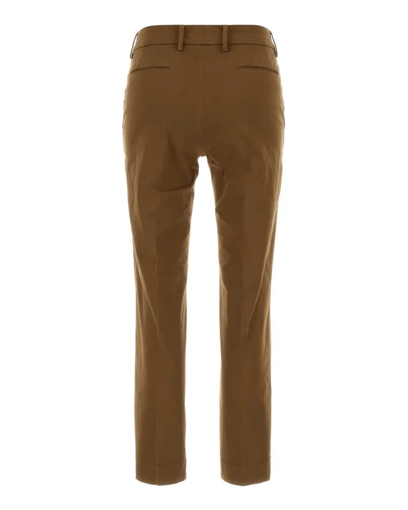 PT TORINO Women's Brown Stretch Cotton New York Pant Biscotto Exterior: Elastane Pantaloni Trousers Brown