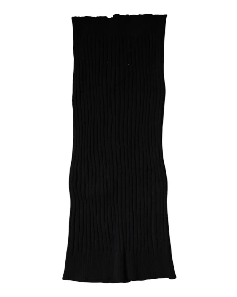 Dolce & Gabbana Men's Black Cashmere Knitted Neck Warmer Foulard Scarf Black