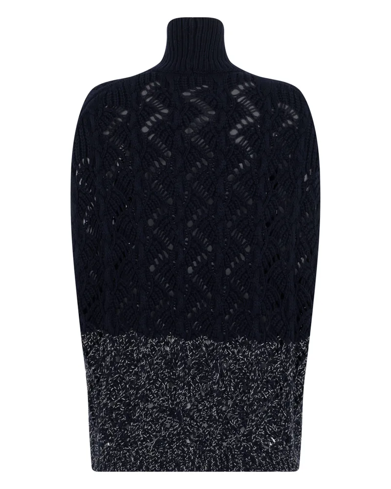 Fabiana Filippi Women's High-Neck Sweater Midnight Blue Virgin Wool Navy