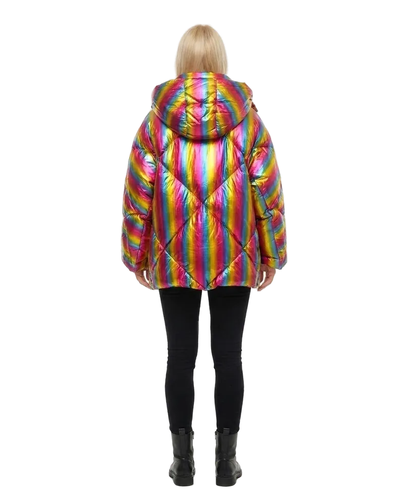 Dolce & Gabbana Multicolor Quilted Nylon Down Jacket — Multicolor Multicolor