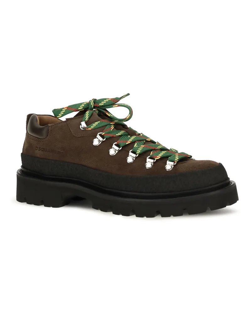 Dsquared2 Men's Suede Lace-Up Sneakers Testa Di Moro Lace Up Brown