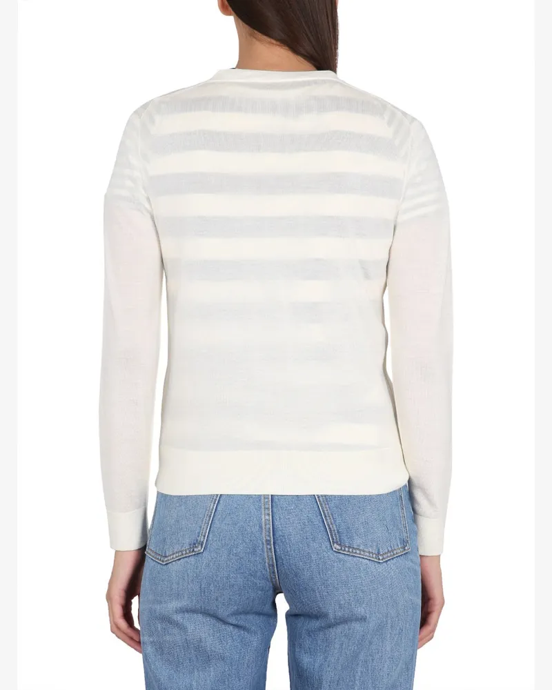Tory Burch Wool-Silk V-Neck Cardigan — Multicolor Multicolor