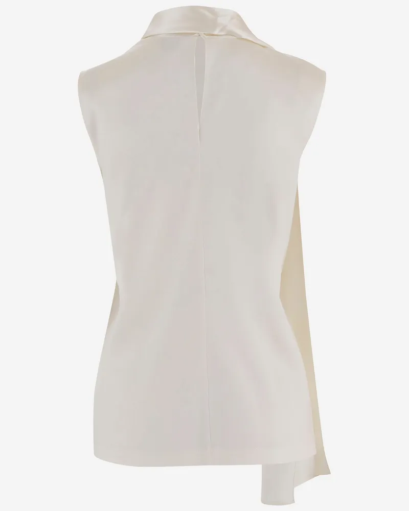 Bottega Veneta Women's Top Stretch Silk Satin White Tops White