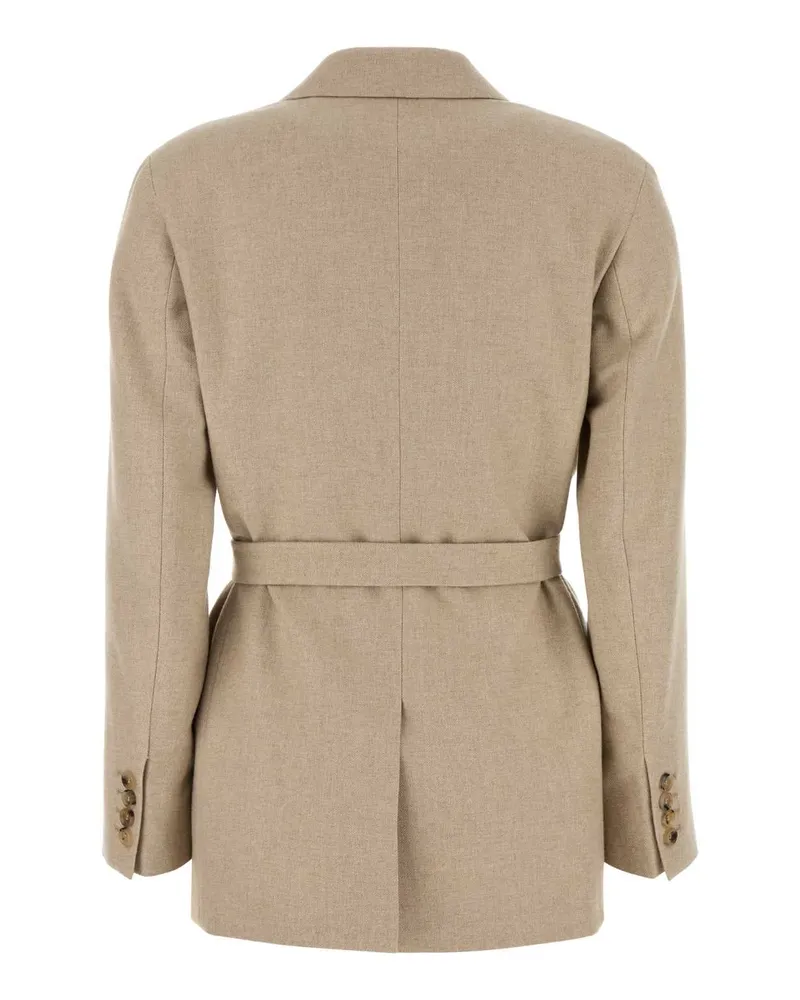 Max Mara Women's Cappuccino Wool Blend Randers Blazer Albino Giacche E Gilet Jacket Beige