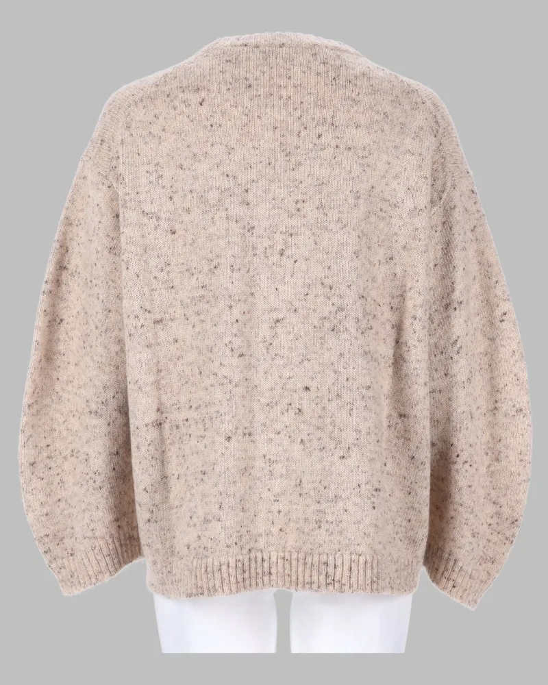 Fabiana Filippi Buttoned Lurex Knit Sweater — Beige Beige