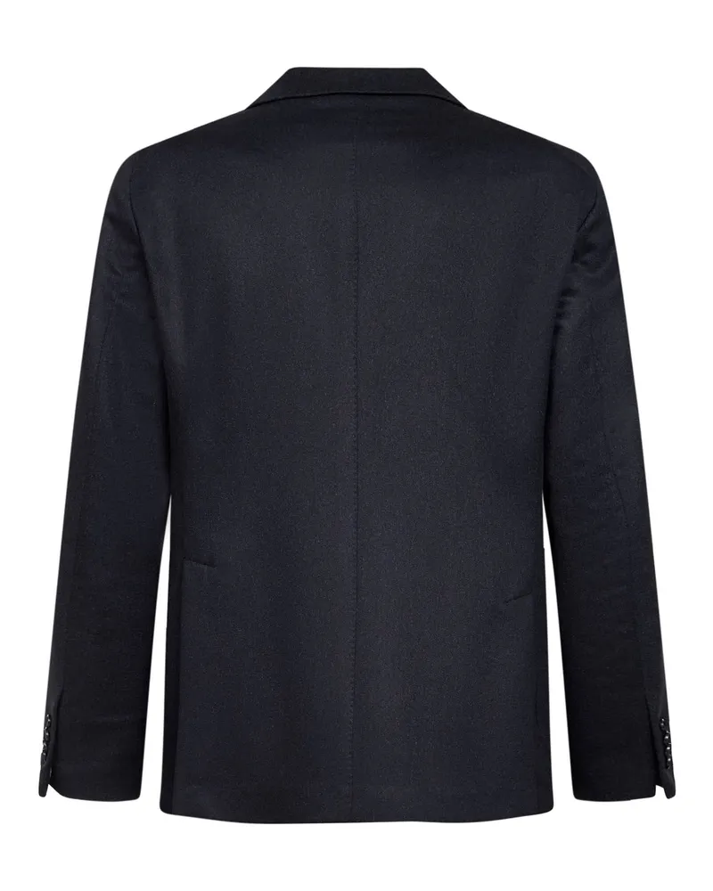 Tagliatore Men's Blue Camel Drap Single-Breasted Blazer Wool Jacket Blue