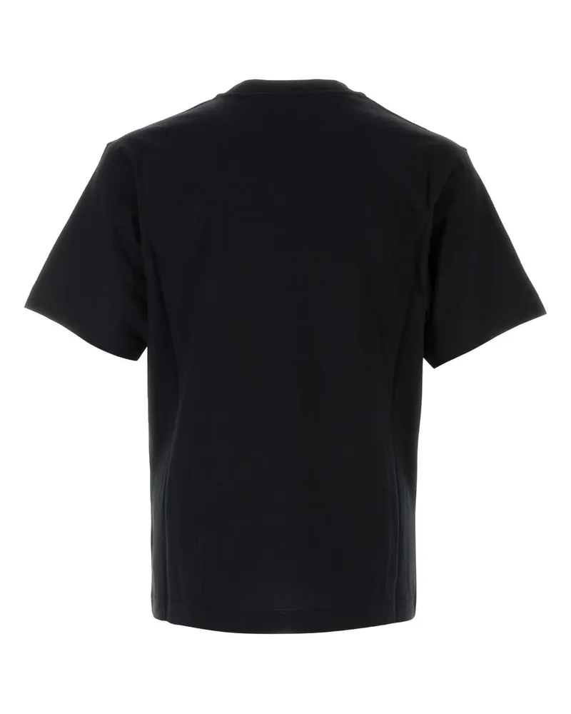 Burberry Men Logo-Embroidered Cotton T-Shirt Black Black