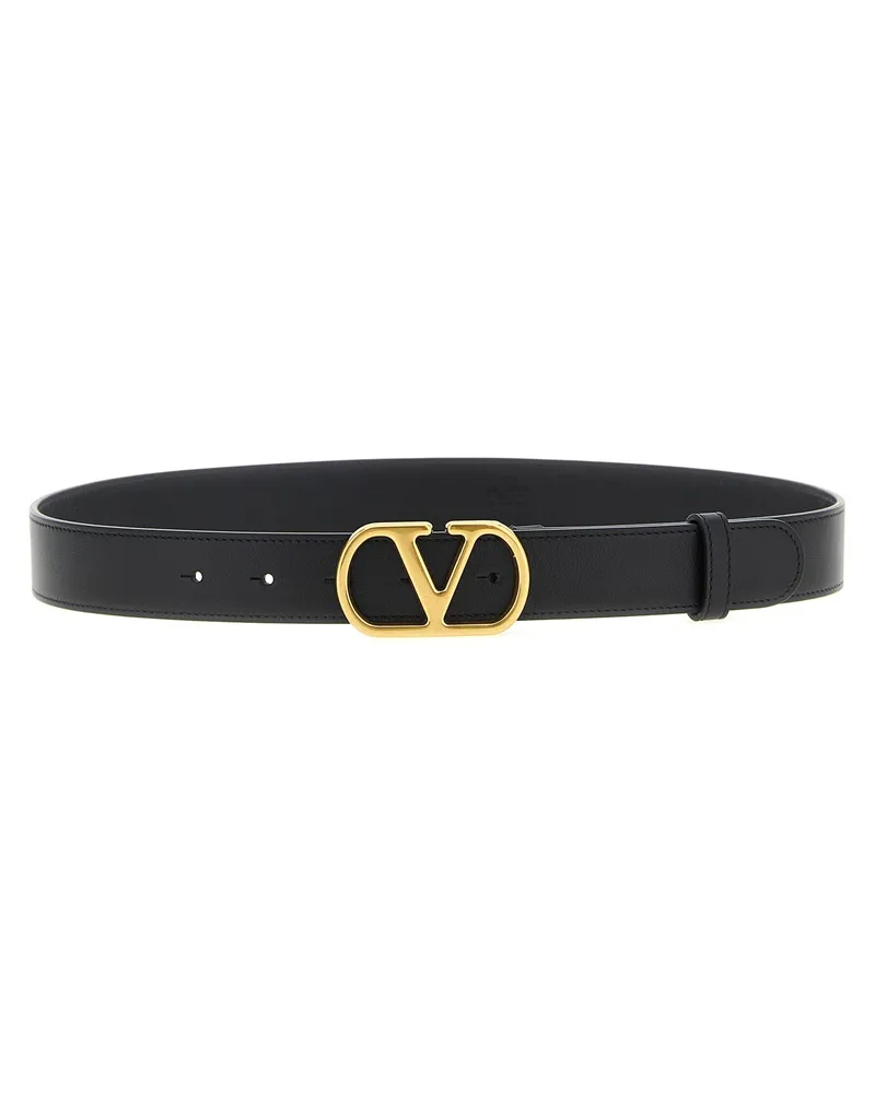 Valentino Garavani Women's Black Calfskin Regular Belt Black