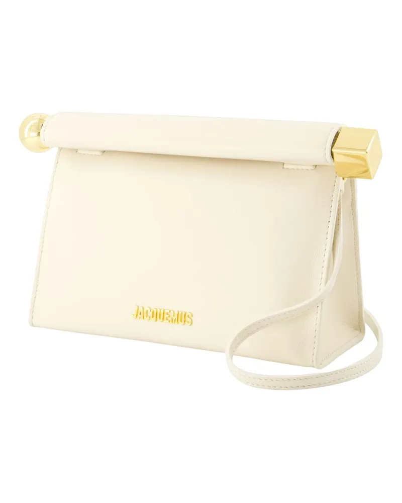 Jacquemus Women's Le Sac Rond Carre -  Leather Ivory Lambskin Bags Handbags-Purses Beige