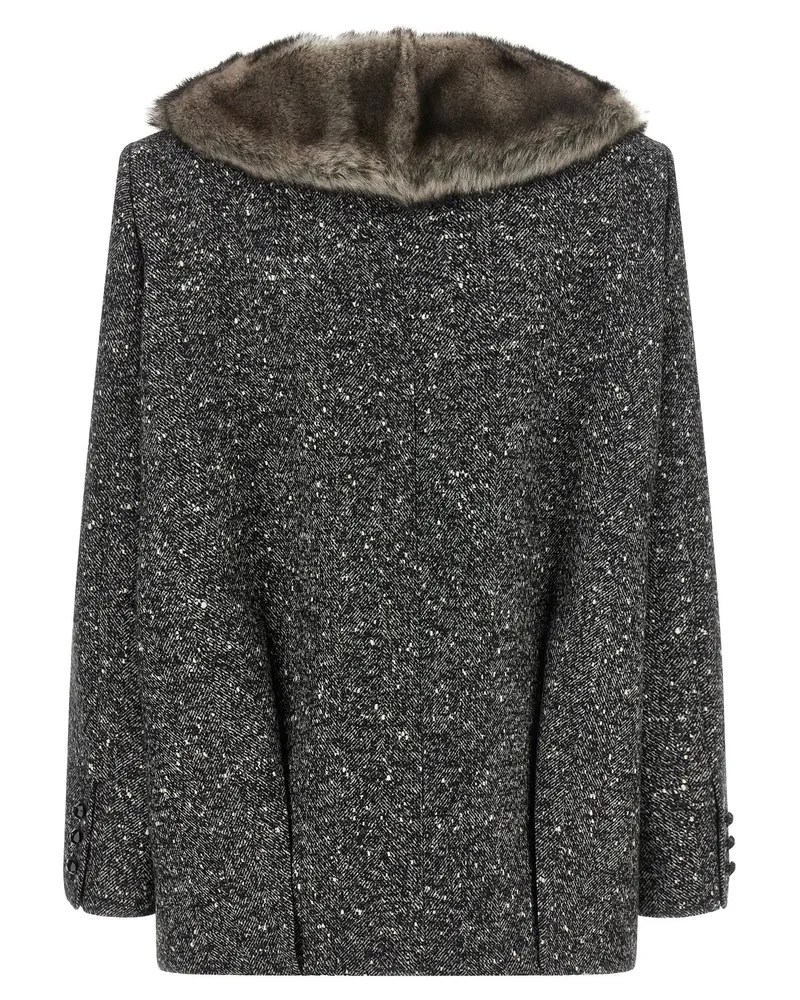 Valentino Garavani Mossi Caban Coat — Gray Gray