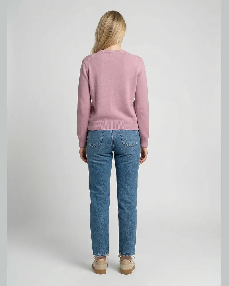 Dolce & Gabbana Botanical Intarsia Sweater — Pink Pink