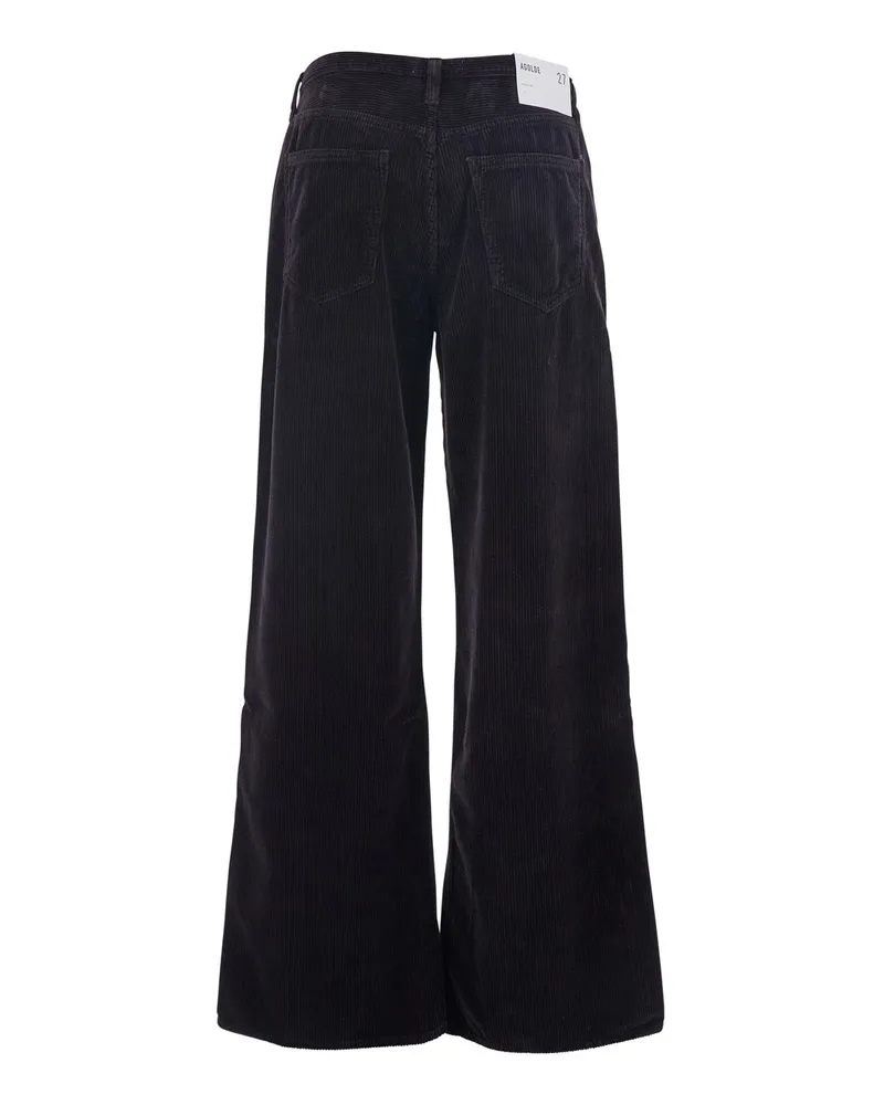 AGOLDE Women's Brown Corduroy Wide Leg Pants With Belt Loops Cotton Trousers Brown