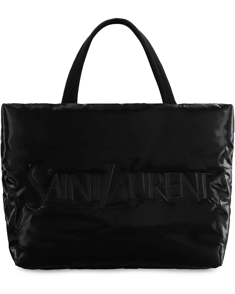 Saint Laurent Men's Tote Bag Padded Nylon Black Polyamide Black