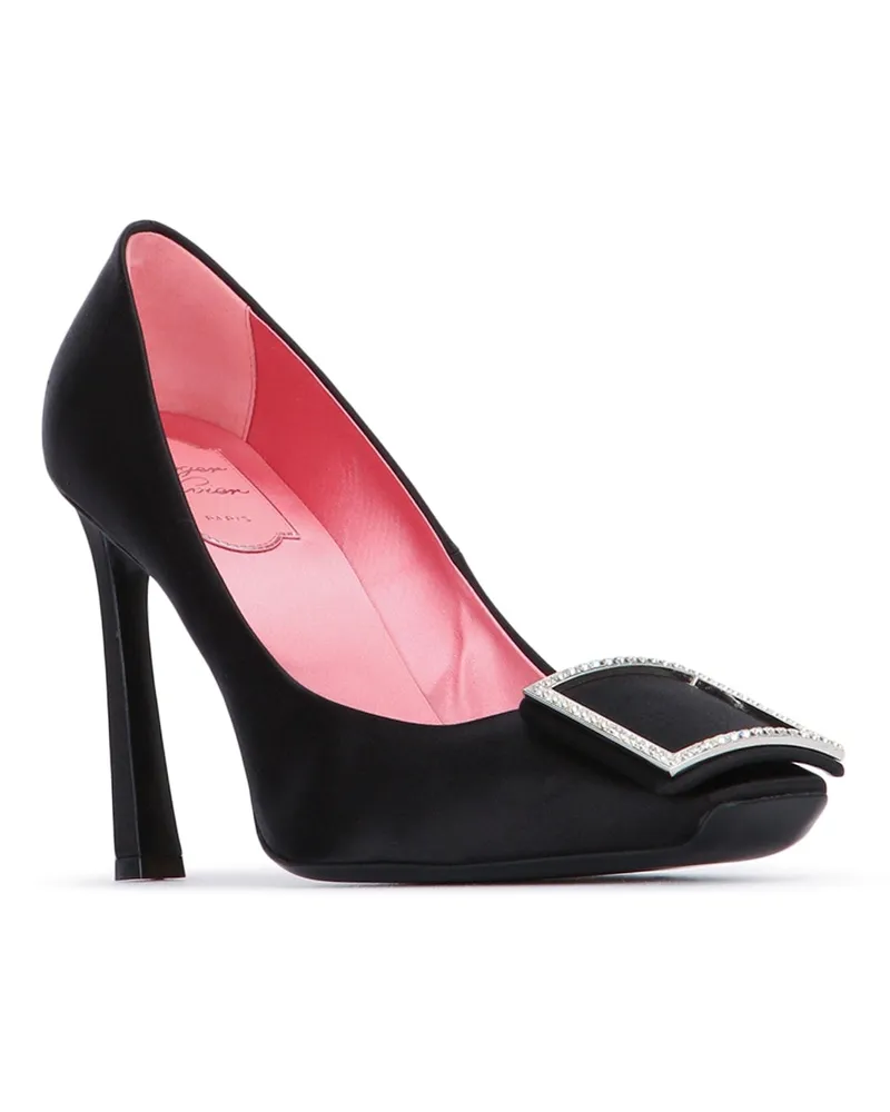Roger Vivier Women's Trompette Strass B Dec 100 Nero Scarpe Con Tacco High Heel Shoes Black