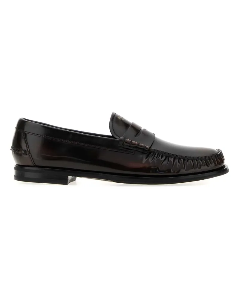 Prada Men's Formale Loafer Brown Leather Brown