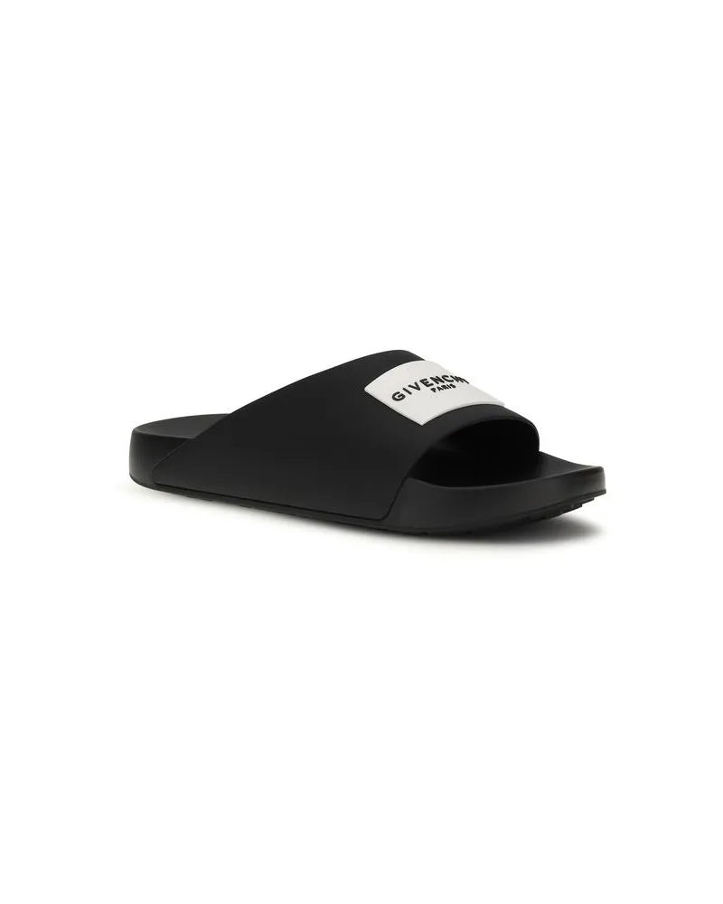 Givenchy Men's Black Rubber Slippers Black