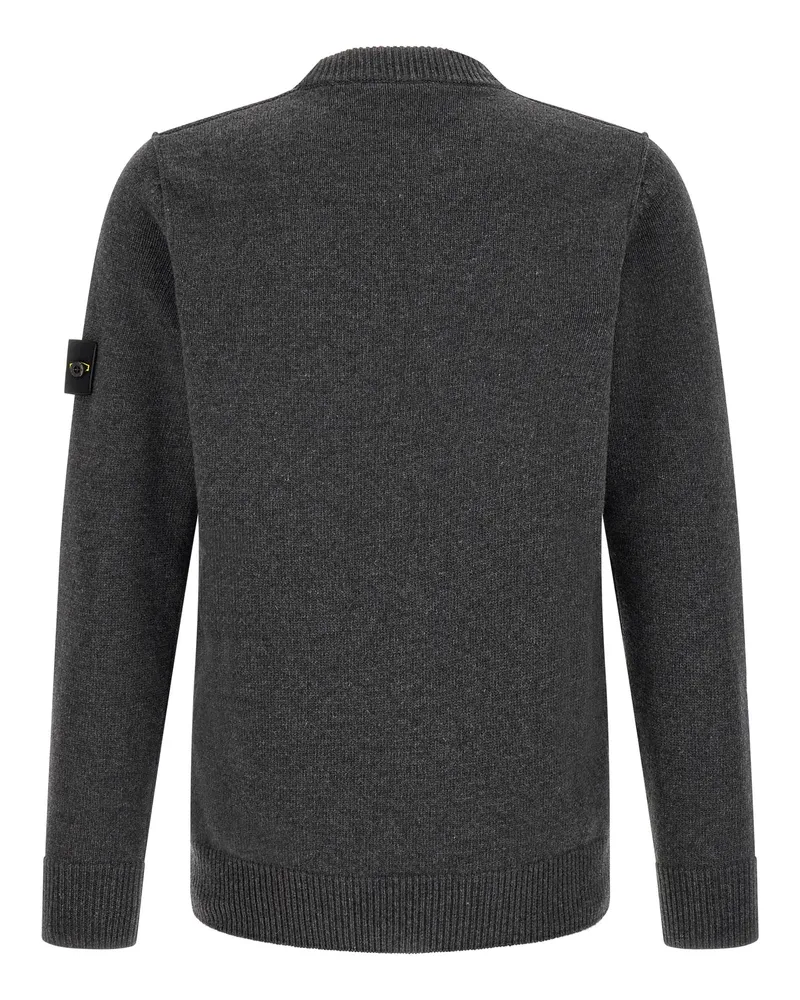 Stone Island Virgin Wool Crew Neck Sweater — Grey Grey