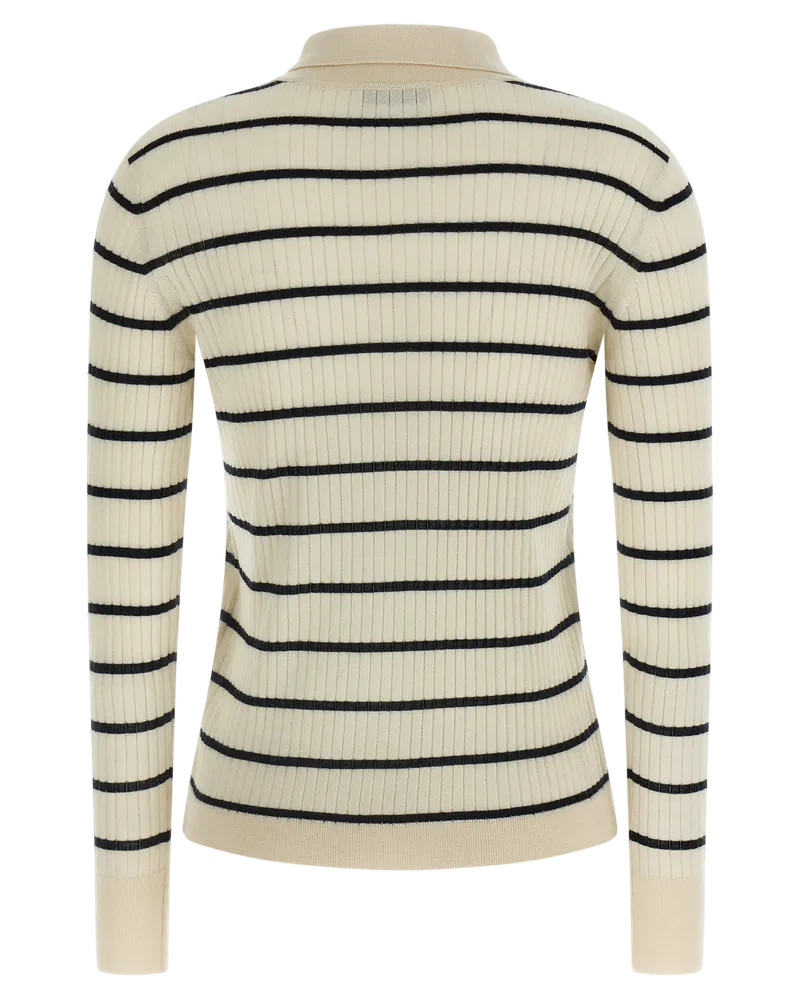 Max Mara Women's Blue Cashmere Polo Shirt Beige